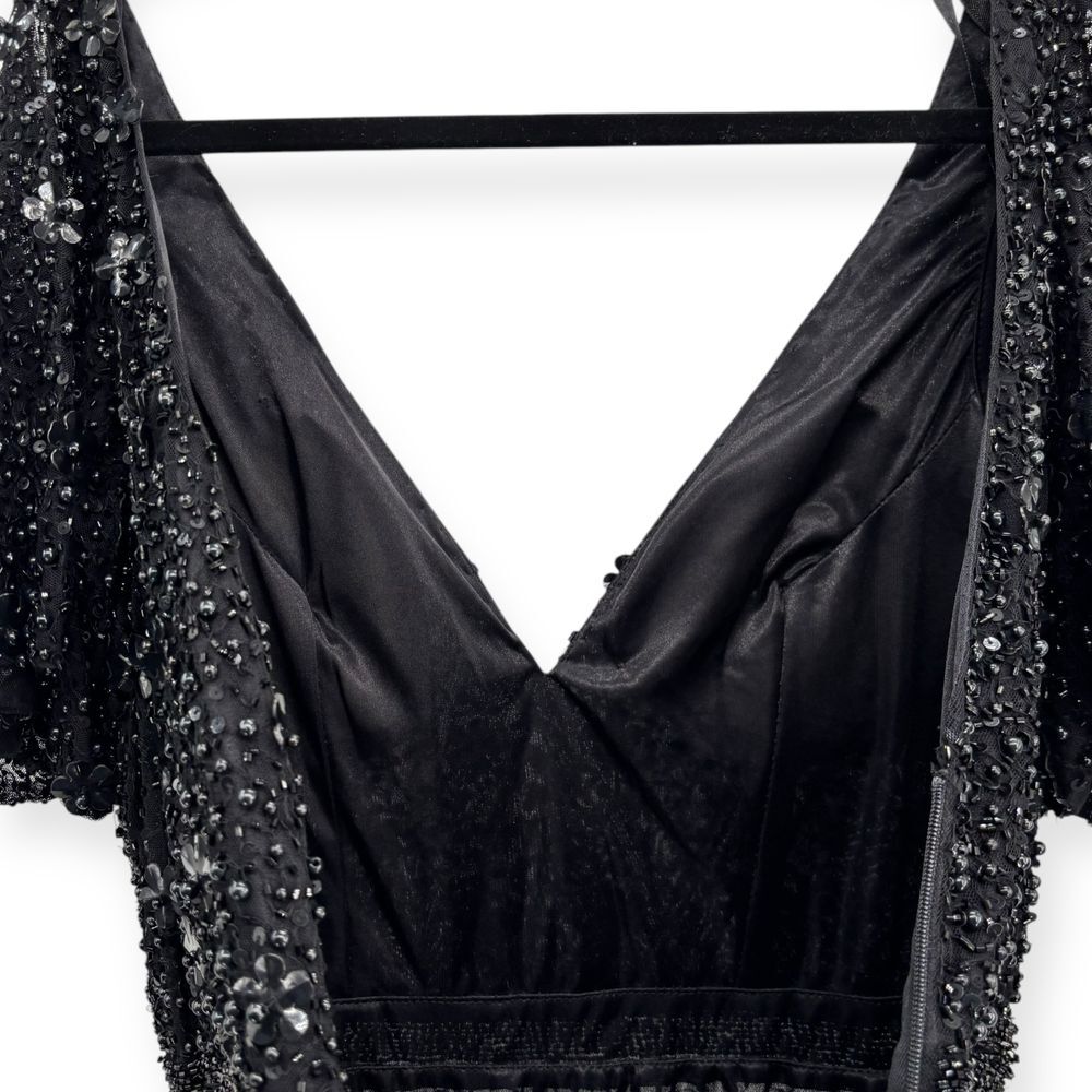 Mac Duggal Black Sequin Midi Dress - Picture 14 of 15